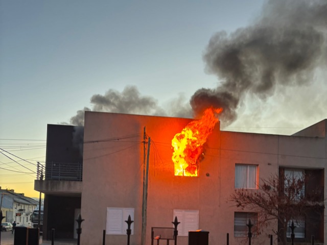 Voraz incendio caus� p�rdidas totales en un departamento